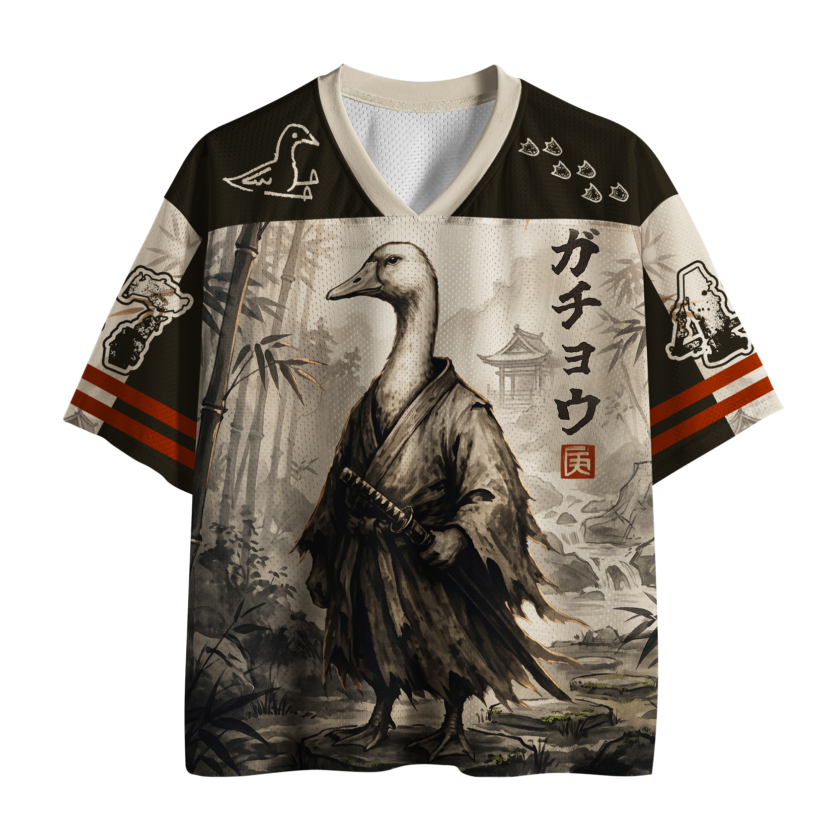 Tokyo-Tiger Samurai Duck Art Mesh Jersey