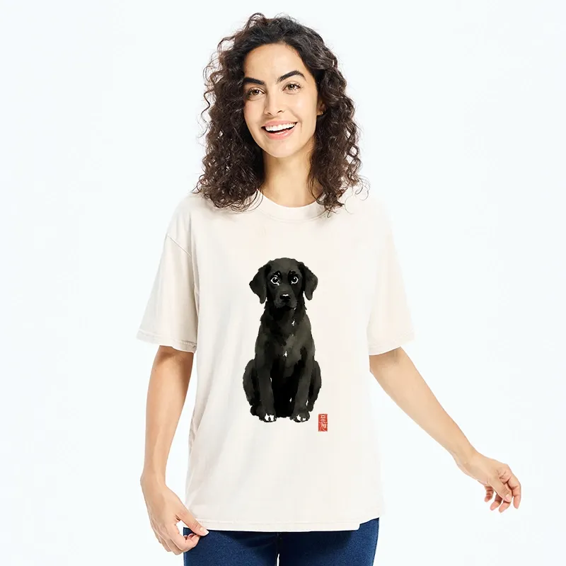 Tokyo‑Tiger Quirky Ink Dog Washed T‑Shirt