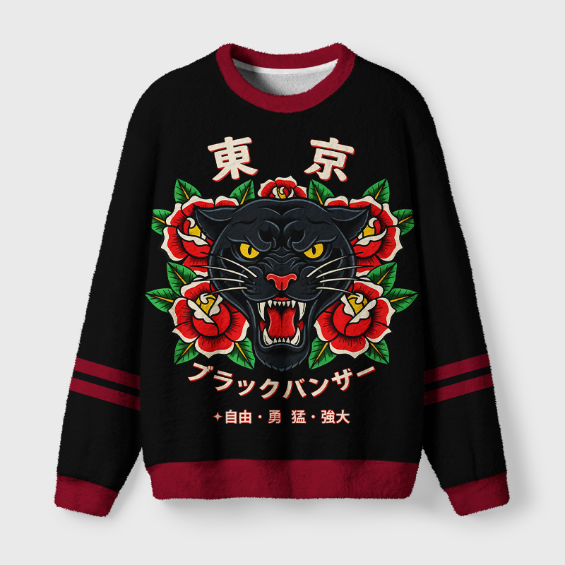 Tokyo-Tiger Tokyo Savage Fuzzy Christmas Ugly Sweatshirt
