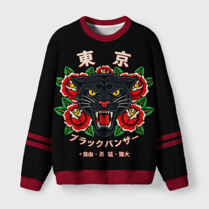 Tokyo-Tiger Tokyo Savage Fuzzy Christmas Ugly Sweatshirt