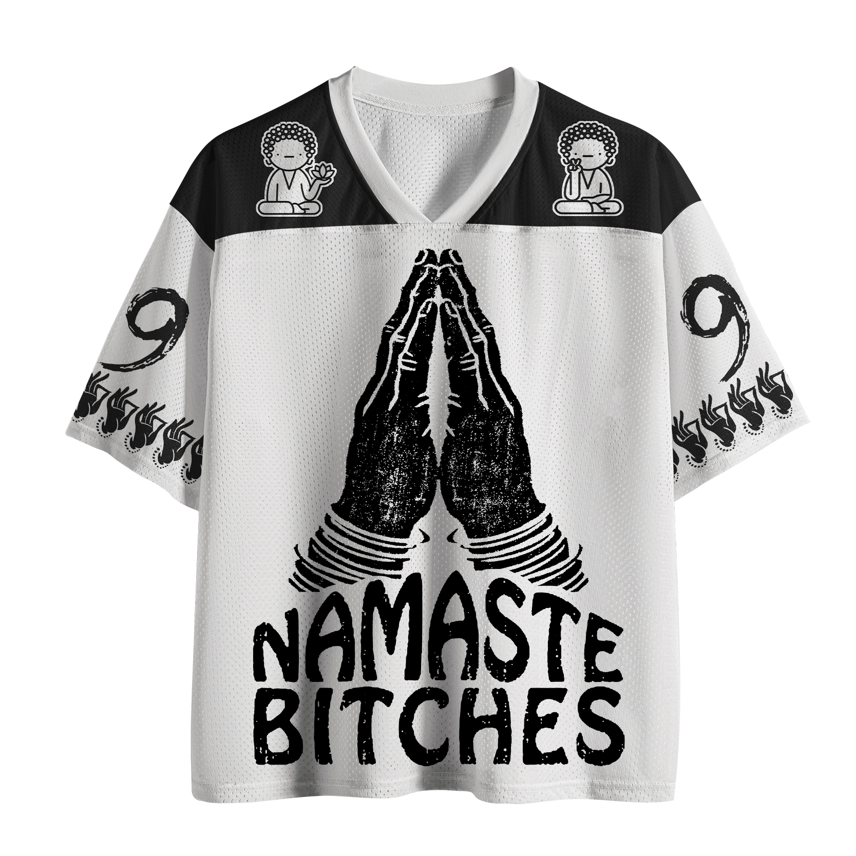Tokyo-Tiger Funny Zen:Namaste Bitches Mesh Jersey