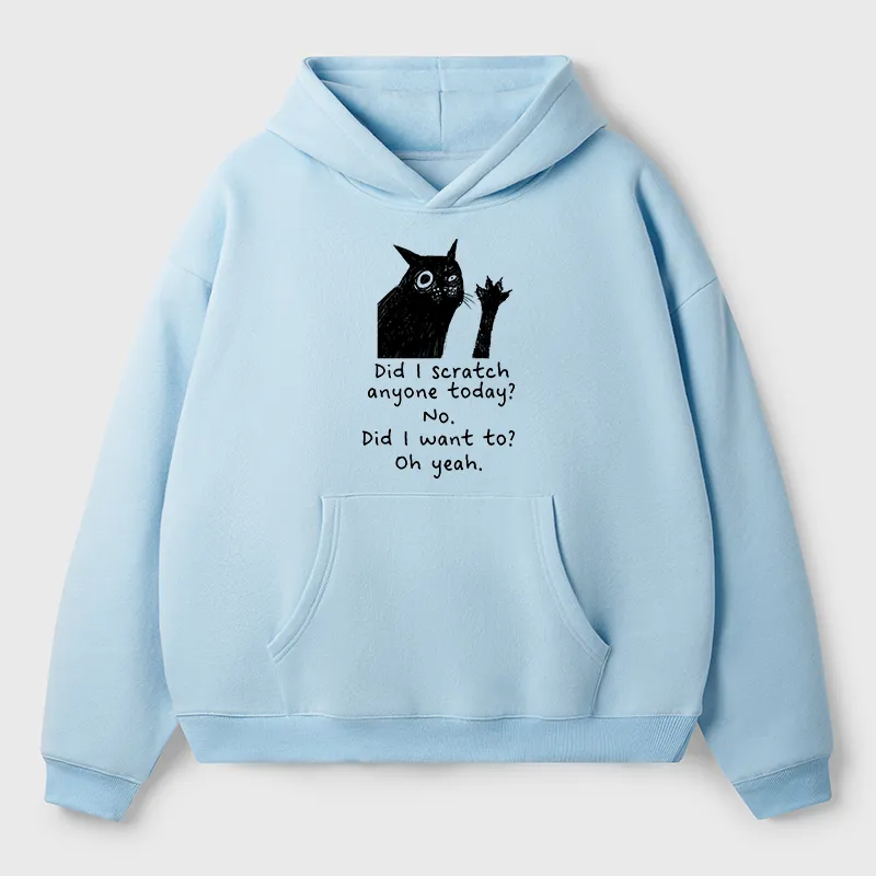 Tokyo-Tiger Black Cat Scratches People Adult Fleece Hoodie