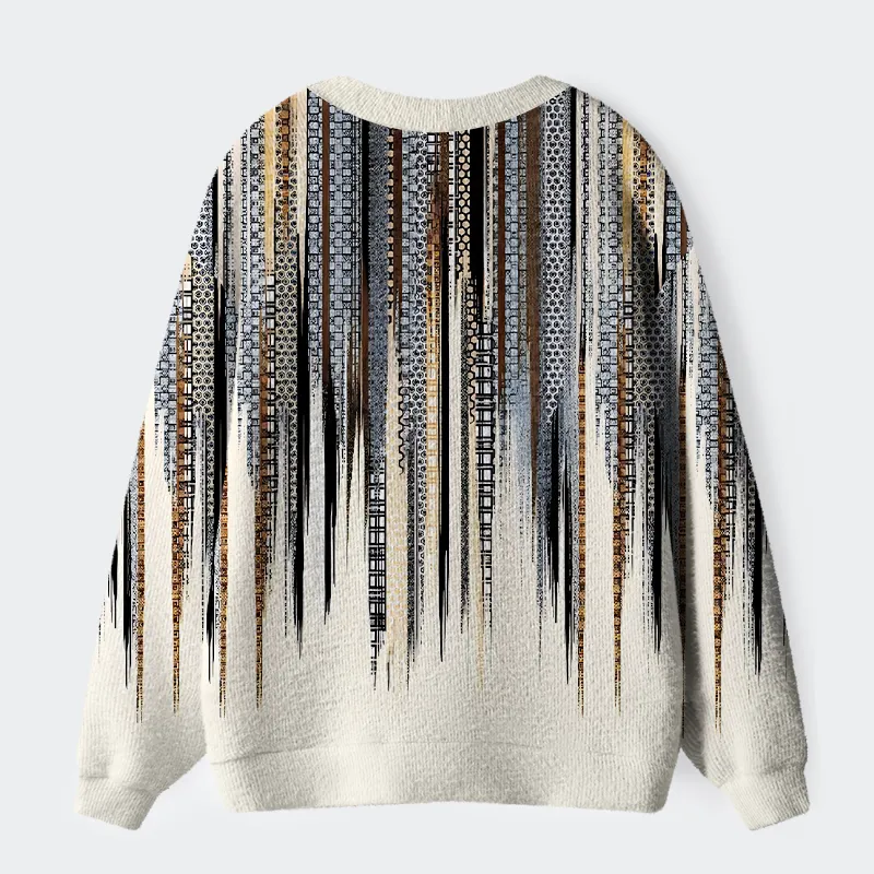 Tokyo-Tiger Tokyo-Tiger Japanese Pattern Ugly Cardigan Sweater