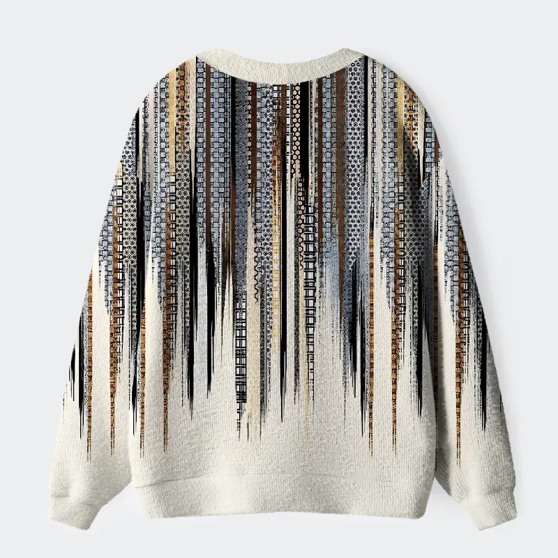 Tokyo-Tiger Tokyo-Tiger Japanese Pattern Ugly Cardigan Sweater