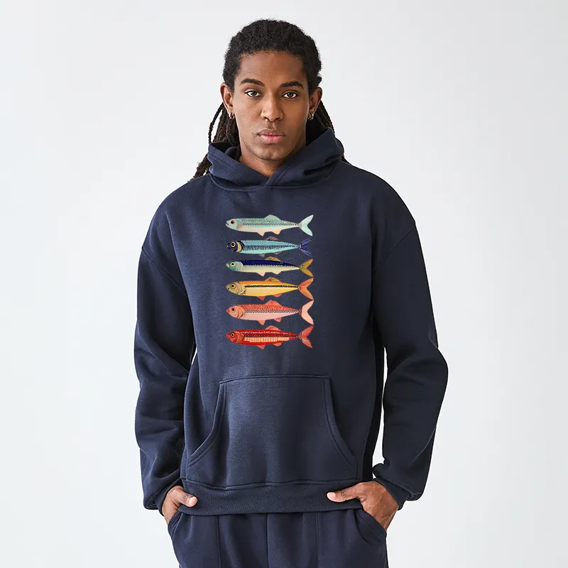 Tokyo-Tiger Colorful Fish Stack Adult Fleece Hoodie