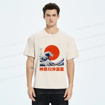 Tokyo-Tiger The Great Wave Off Kanagawa Washed T-Shirt