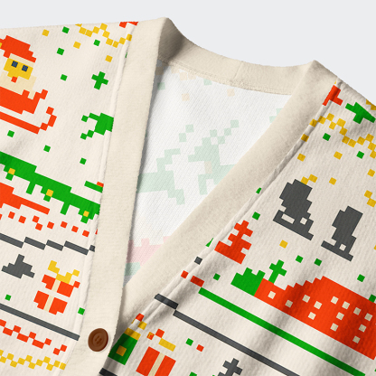 Tokyo-Tiger The Pixel Christmas Tale Ugly Cardigan Sweater