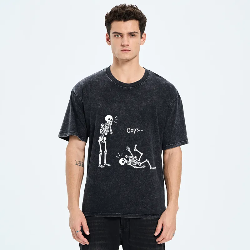 Tokyo‑Tiger Silly Skeleton Vibe Washed T‑Shirt