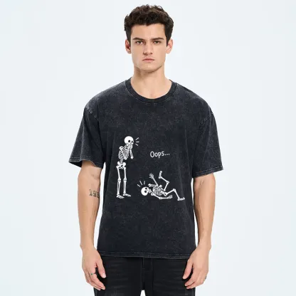 Tokyo‑Tiger Silly Skeleton Vibe Washed T‑Shirt