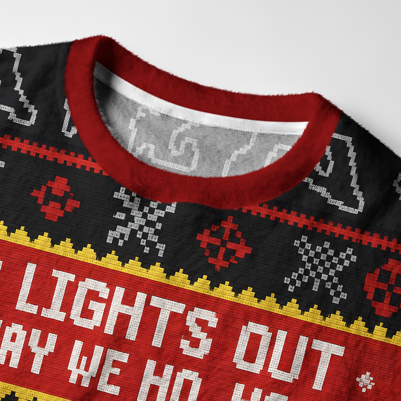 Tokyo-Tiger Festive Lights Out Racing Fuzzy Christmas Ugly Sweatshirt