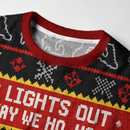 Tokyo-Tiger Festive Lights Out Racing Fuzzy Christmas Ugly Sweatshirt