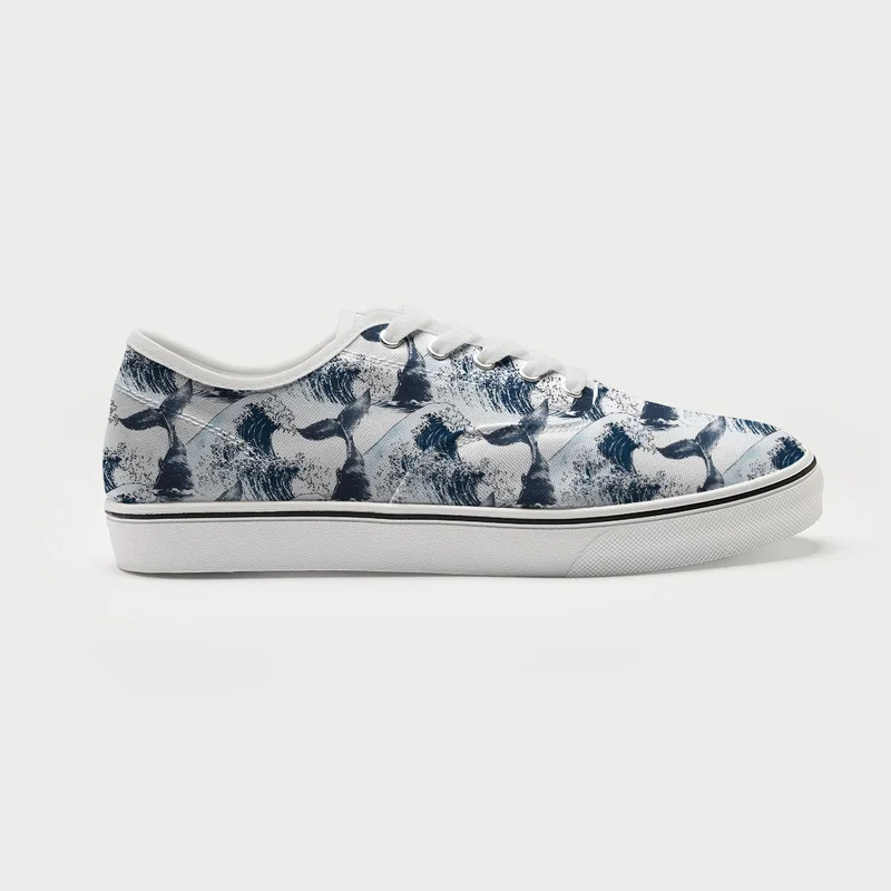 Tokyo-Tiger Whale Tail Wave Art Canvas Shoes