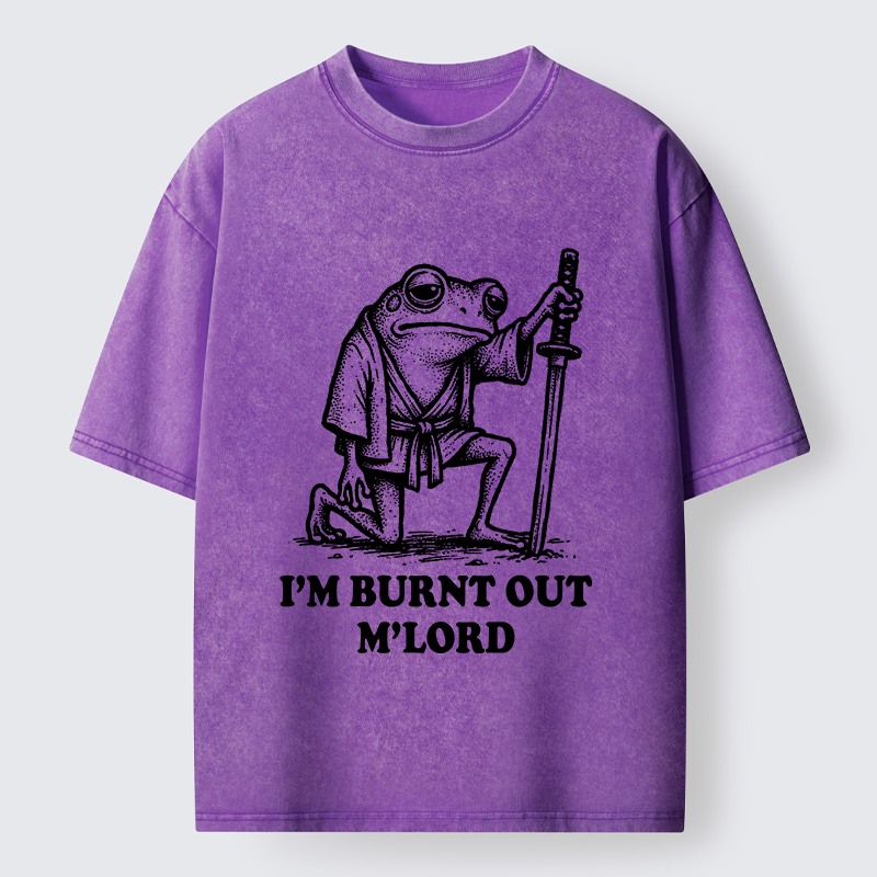 Tokyo‑Tiger Tired Frog Samurai Washed T-Shirt