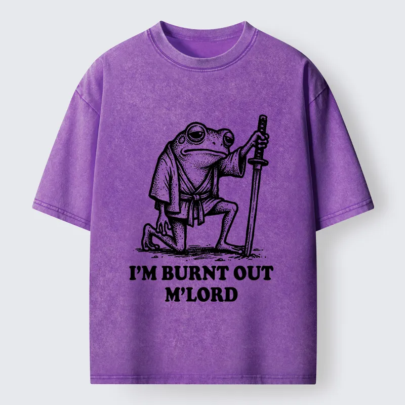 Tokyo‑Tiger Tired Frog Samurai Washed T-Shirt