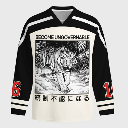 Tokyo-Tiger Sword Tiger Funny Meme Long-Sleeve Hockey Jersey