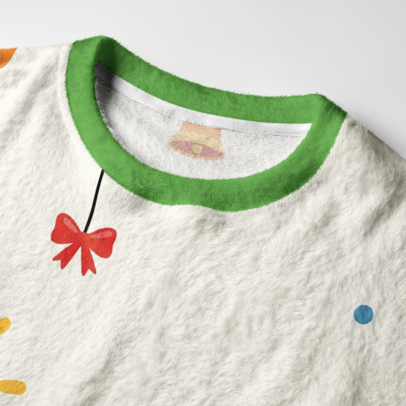 Tokyo-Tiger Christmas Tree Cat Fuzzy Christmas Ugly Sweatshirt