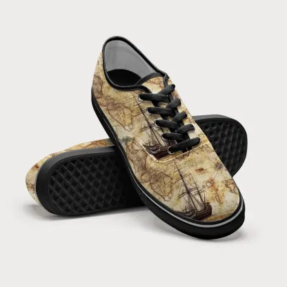 Tokyo-Tiger Nautical Chart Canvas Shoes