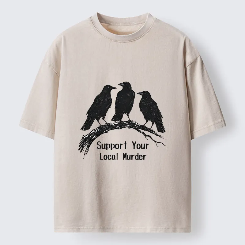 Tokyo‑Tiger Crow Group Funny Meme Washed T‑Shirt Sale