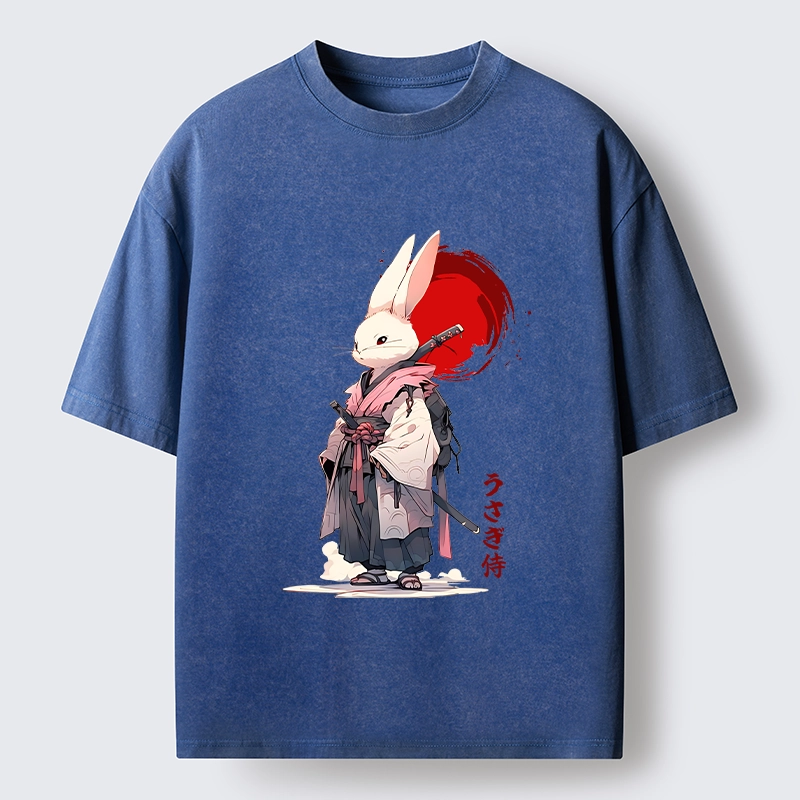 Tokyo‑Tiger Samurai Rabbit Washed T‑Shirt