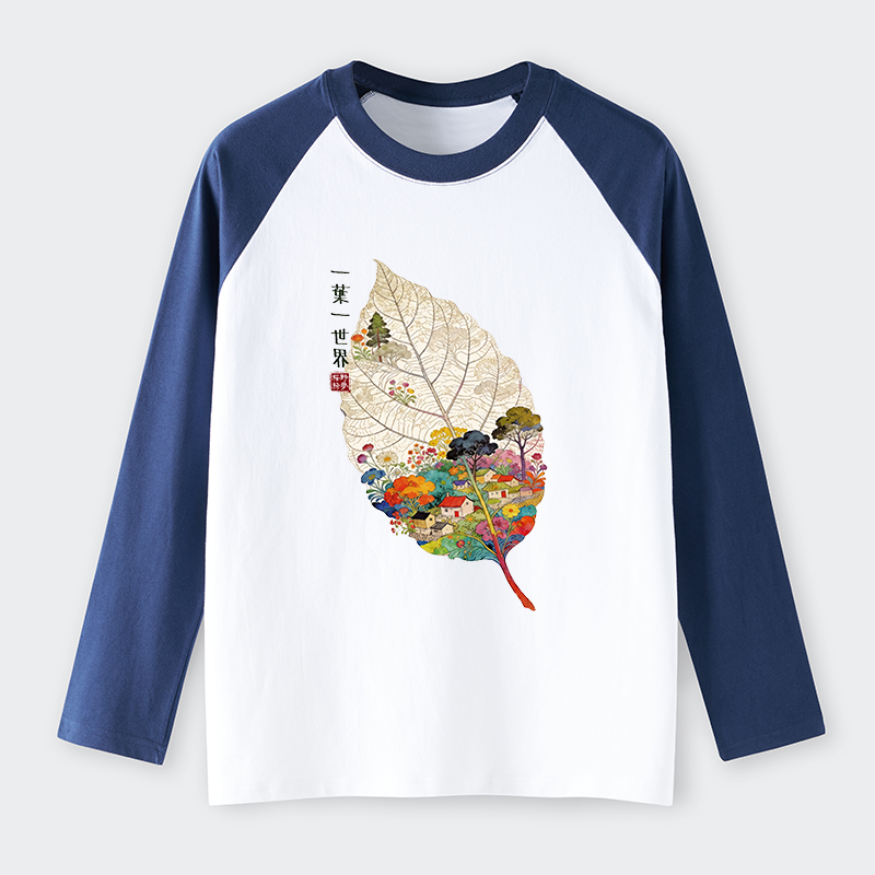 Tokyo-Tiger One Leaf Holds A Tiny Colorful World Raglan Long Sleeve T-shirt