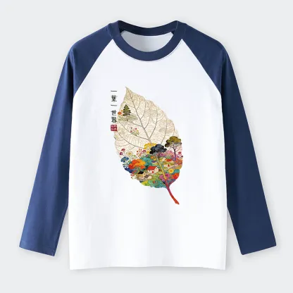 Tokyo-Tiger One Leaf Holds A Tiny Colorful World Raglan Long Sleeve T-shirt