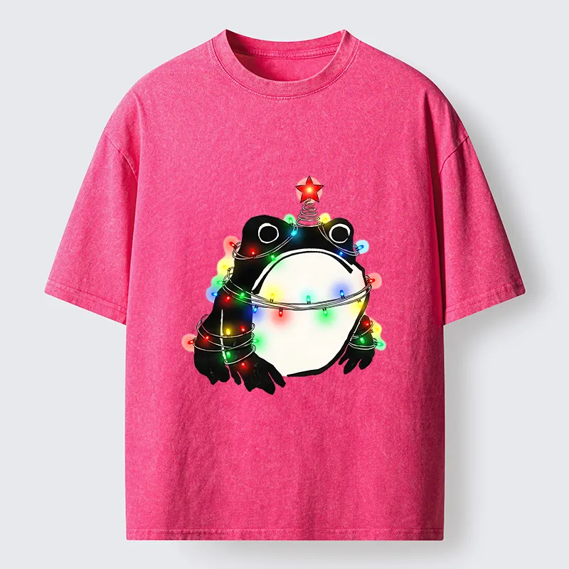 Tokyo-Tiger Christmas Lights Frog Washed T-Shirt
