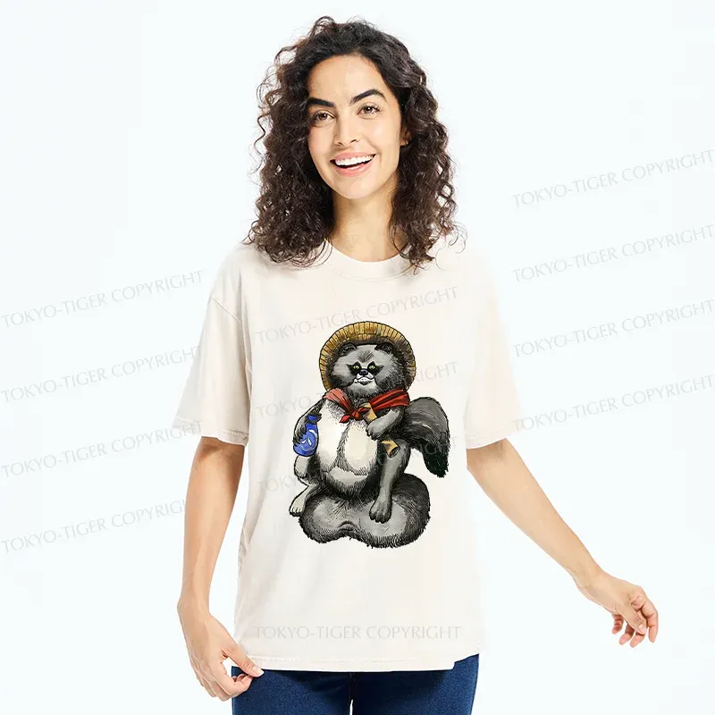 Tokyo-Tiger Japanese Mascot Washed T-Shirt