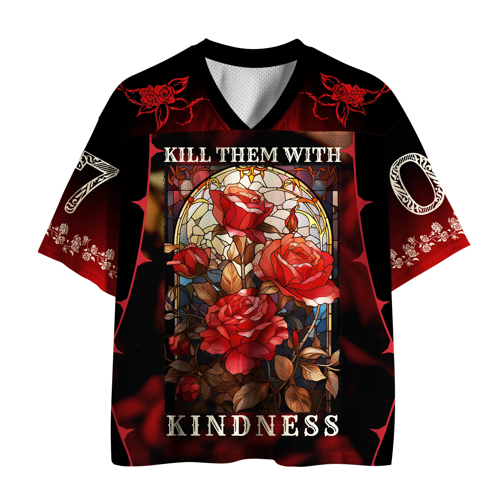 Tokyo-Tiger Midnight Rose "Kindness" Statement Mesh Jersey Sale