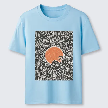 Tokyo-Tiger Ukiyo-e Sun And Waves Classic T-Shirt