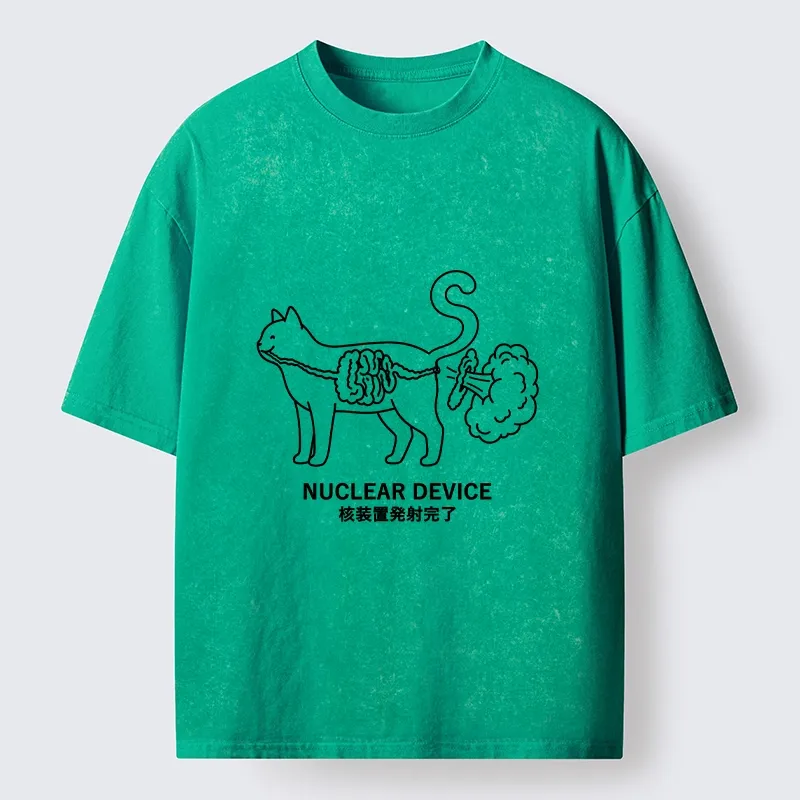 Tokyo‑Tiger Funny Nuclear Cat Meme Washed T‑Shirt