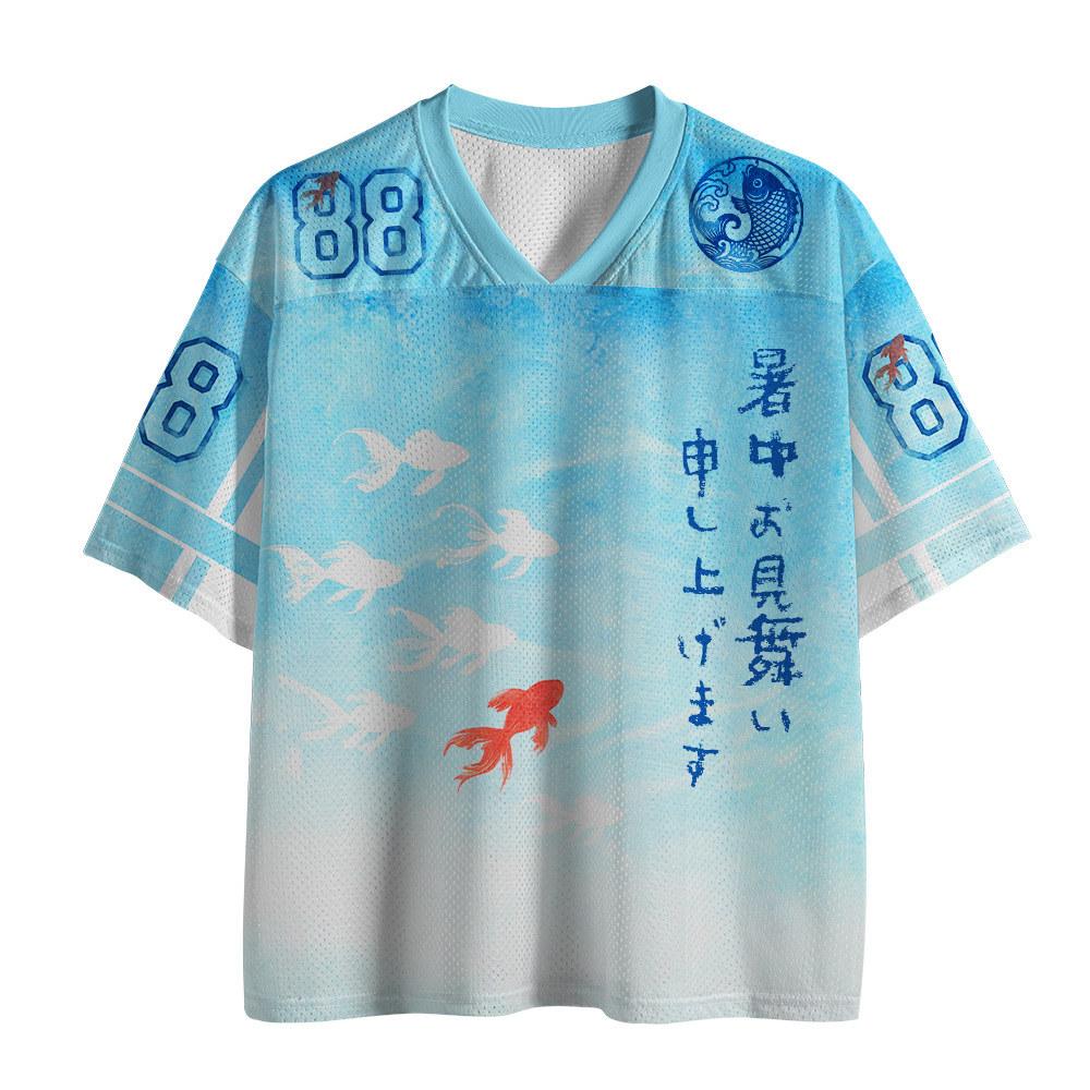 Tokyo-Tiger Summer Koi Watercolor Mesh Jersey