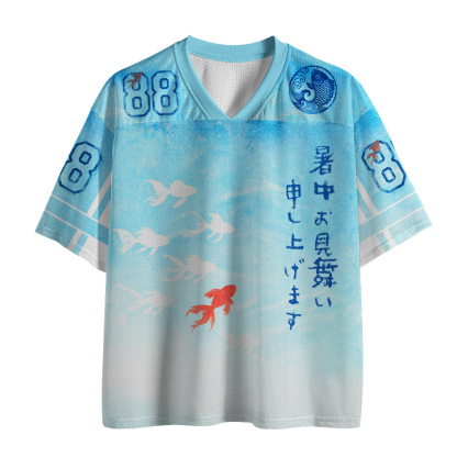 Tokyo-Tiger Summer Koi Watercolor Mesh Jersey
