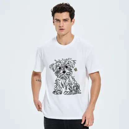 Tokyo-Tiger Simple Line Dog Tiny Butterfly Classic T-Shirt