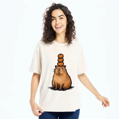 Tokyo-Tiger Funny Capybara Orange Meme Washed T-Shirt