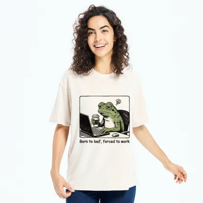 Tokyo-Tiger Working Frog Coffee Meme Washed T-Shirt