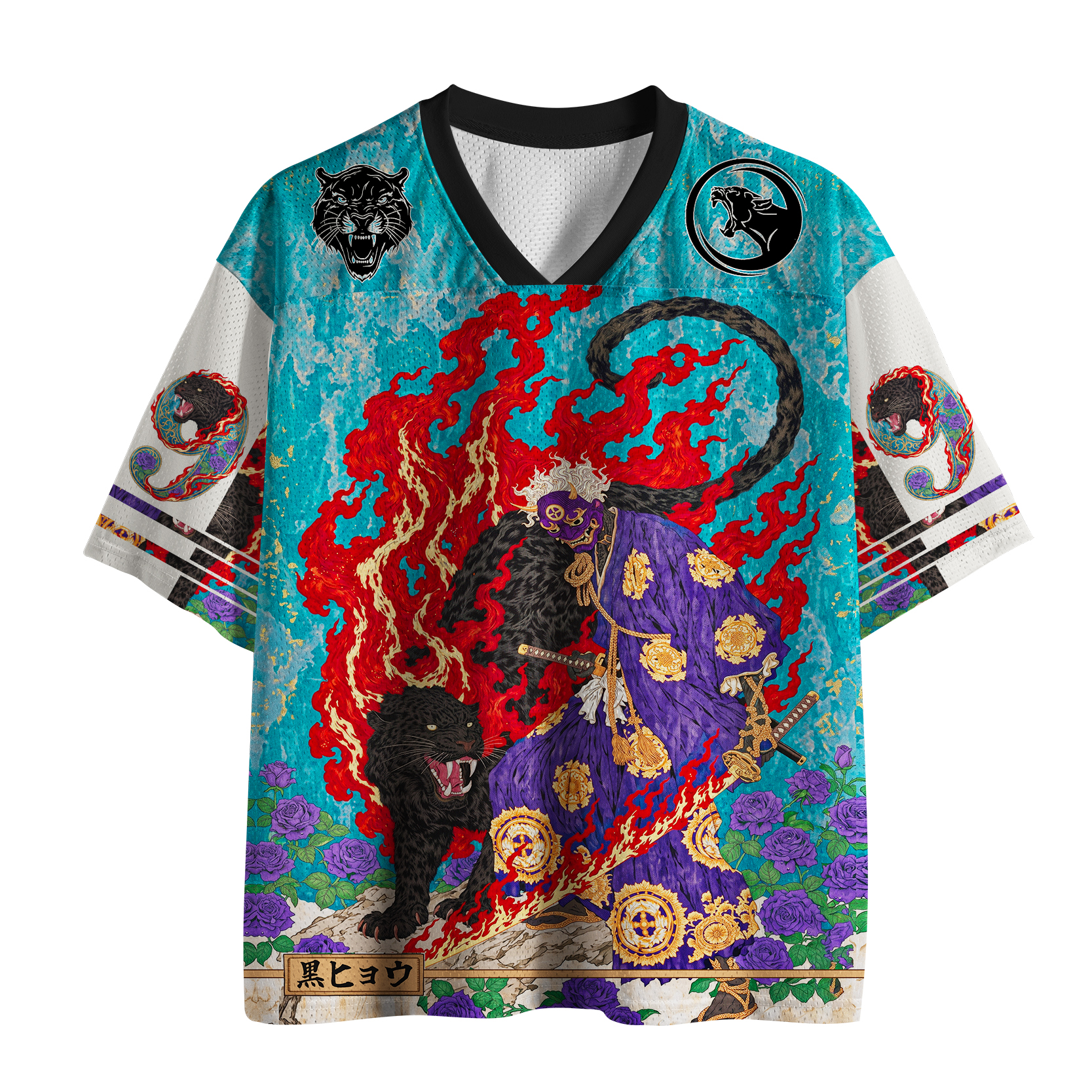 Tokyo-Tiger Black Panther And The Cursed Samurai Mesh Jersey
