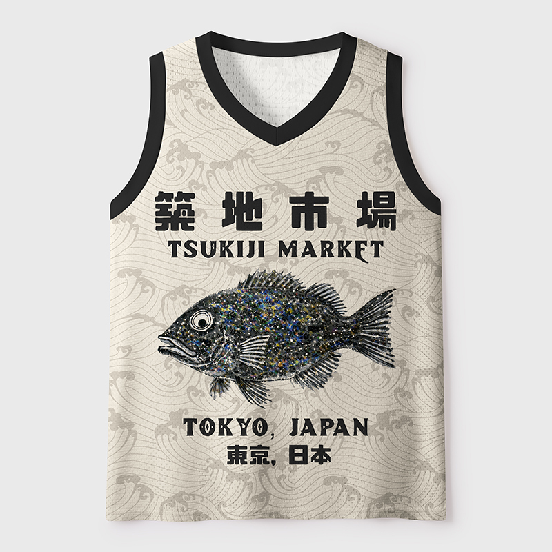 Tokyo-Tiger Japanese Tsukiji Market Mesh Tank Top