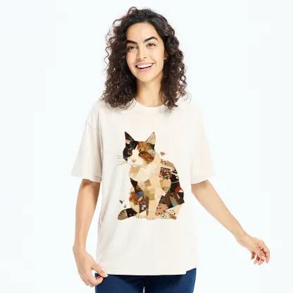 Tokyo-Tiger Painting Of A Patchwork Orange Cat Washed T-Shirt