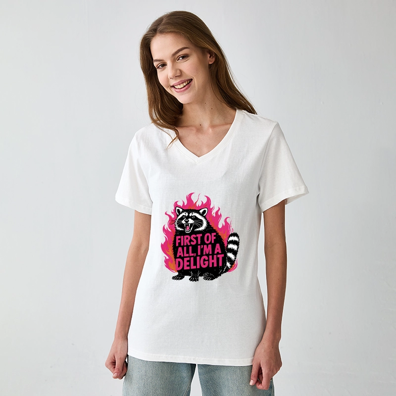 Tokyo-Tiger Angry Raccoon Funny V-Neck Classic T-Shirt