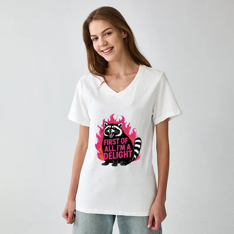 Tokyo-Tiger Angry Raccoon Funny V-Neck Classic T-Shirt