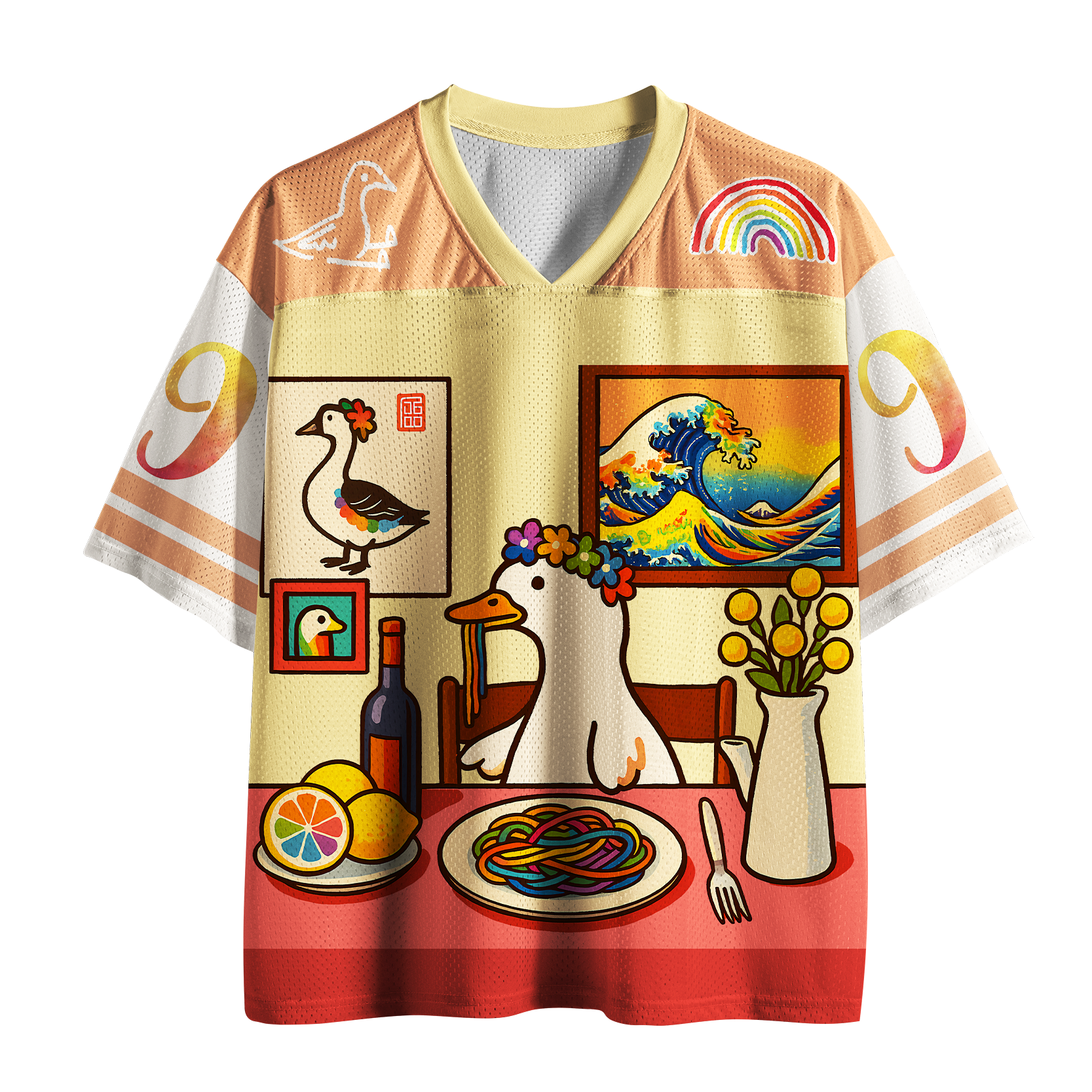 Tokyo-Tiger Sunset Gradient Pasta Duck Mesh Jersey