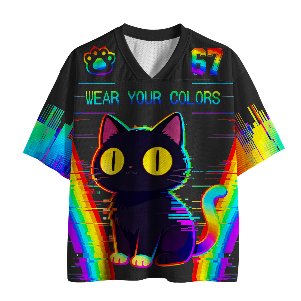 Tokyo-Tiger Rainbow Pixel Cat Mesh Jersey
