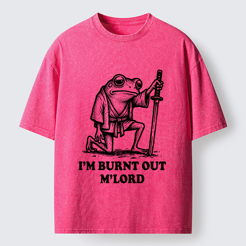 Tokyo‑Tiger Tired Frog Samurai Washed T-Shirt