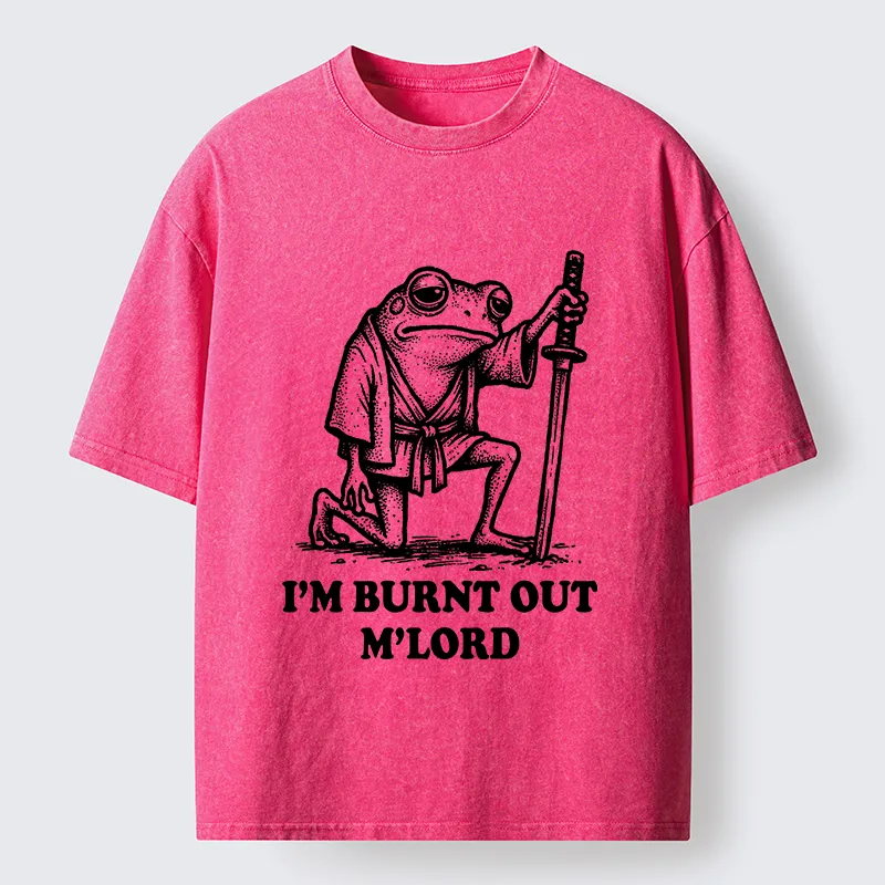 Tokyo‑Tiger Tired Frog Samurai Washed T-Shirt