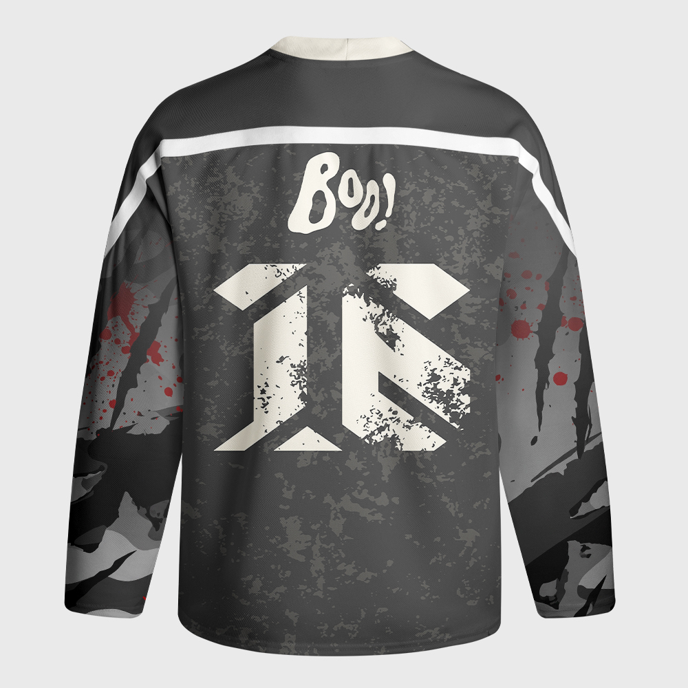 Tokyo-Tiger Spooky Ghost with Knife Long-Sleeve Hockey Jersey