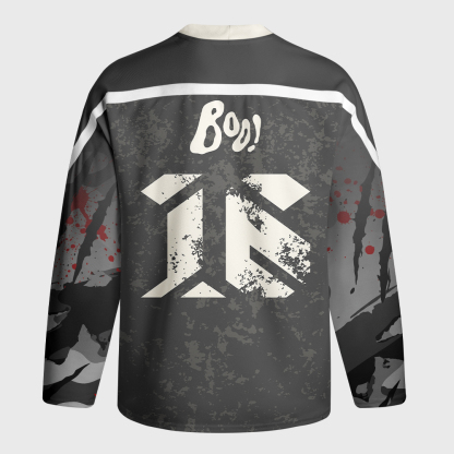 Tokyo-Tiger Spooky Ghost with Knife Long-Sleeve Hockey Jersey