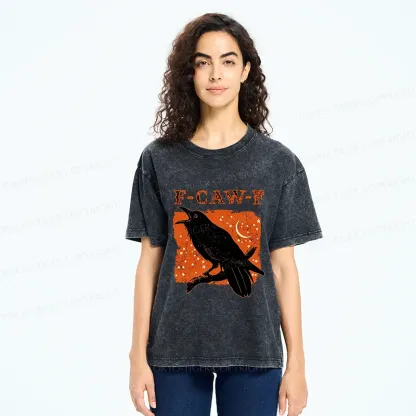 Tokyo-Tiger Funny Crow Calls Washed T-Shirt