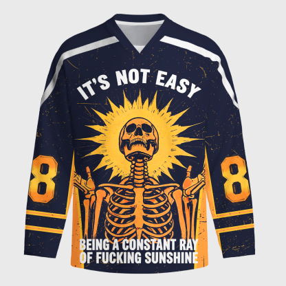 Tokyo-Tiger Shining Funny Skeleton Long-Sleeve Hockey Jersey