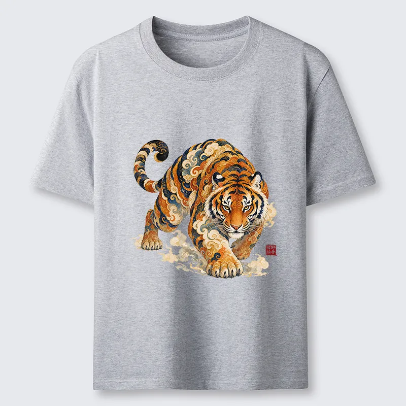 Tokyo-Tiger Vintage Cloud Tiger Print Classic T-Shirt