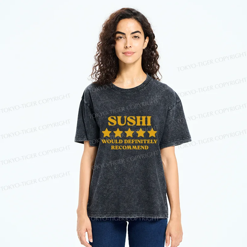 Tokyo-Tiger Recommended Sushi Washed T-Shirt